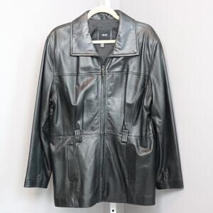 JLC New York‎ Black Leather Jacket Women’s Large Zip Front Outerwear